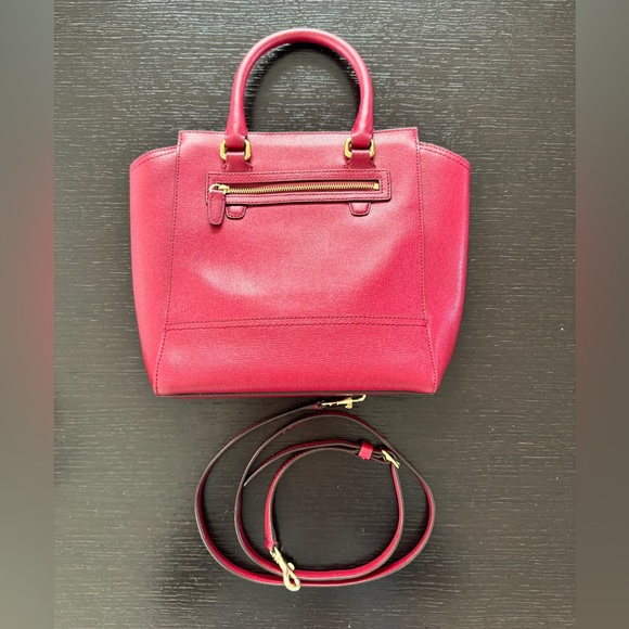 Coach Small Satchel in cherry red - Picture 3 of 9